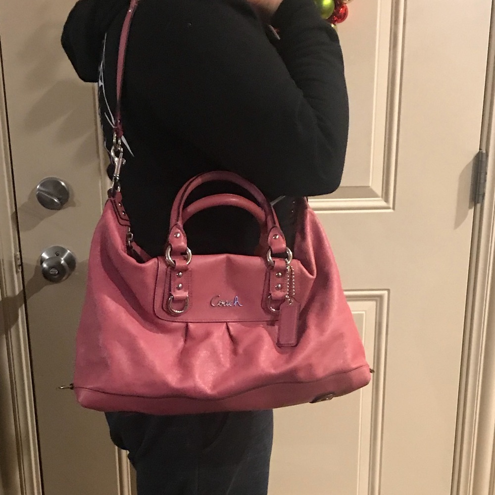 Coach F15447 Ashley Leather Handbag Pink Orchid - Picture 8 of 8